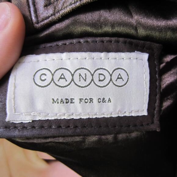 Canda Leather Jacket Mens 50 Brown Distressed Bomber Zip Front Snap Pockets C&A - Picture 7 of 7